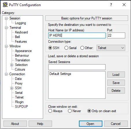 SSH into DigitalOcean Droplet Terminal PuTTY