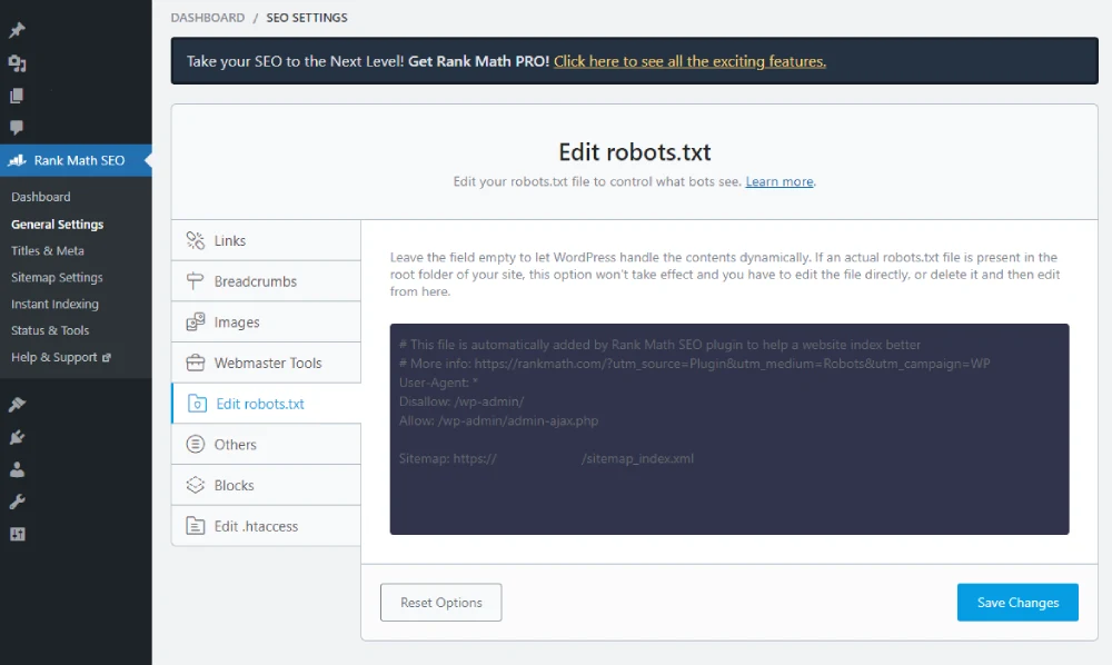Block AI Crawler GPTBot Disallow Rank Math Robots.txt edit